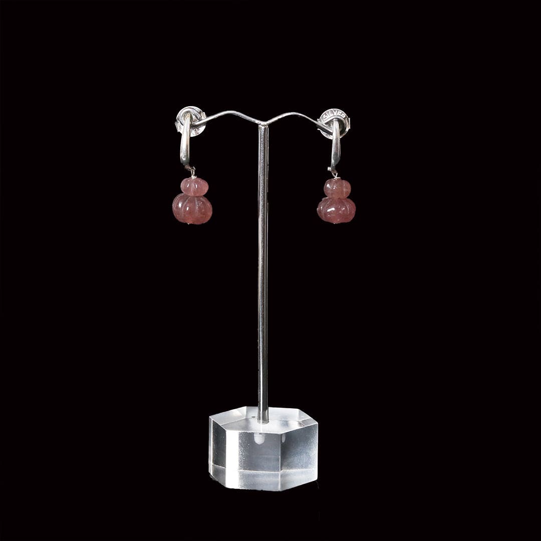 Faceted stone Earrings - Wine-2