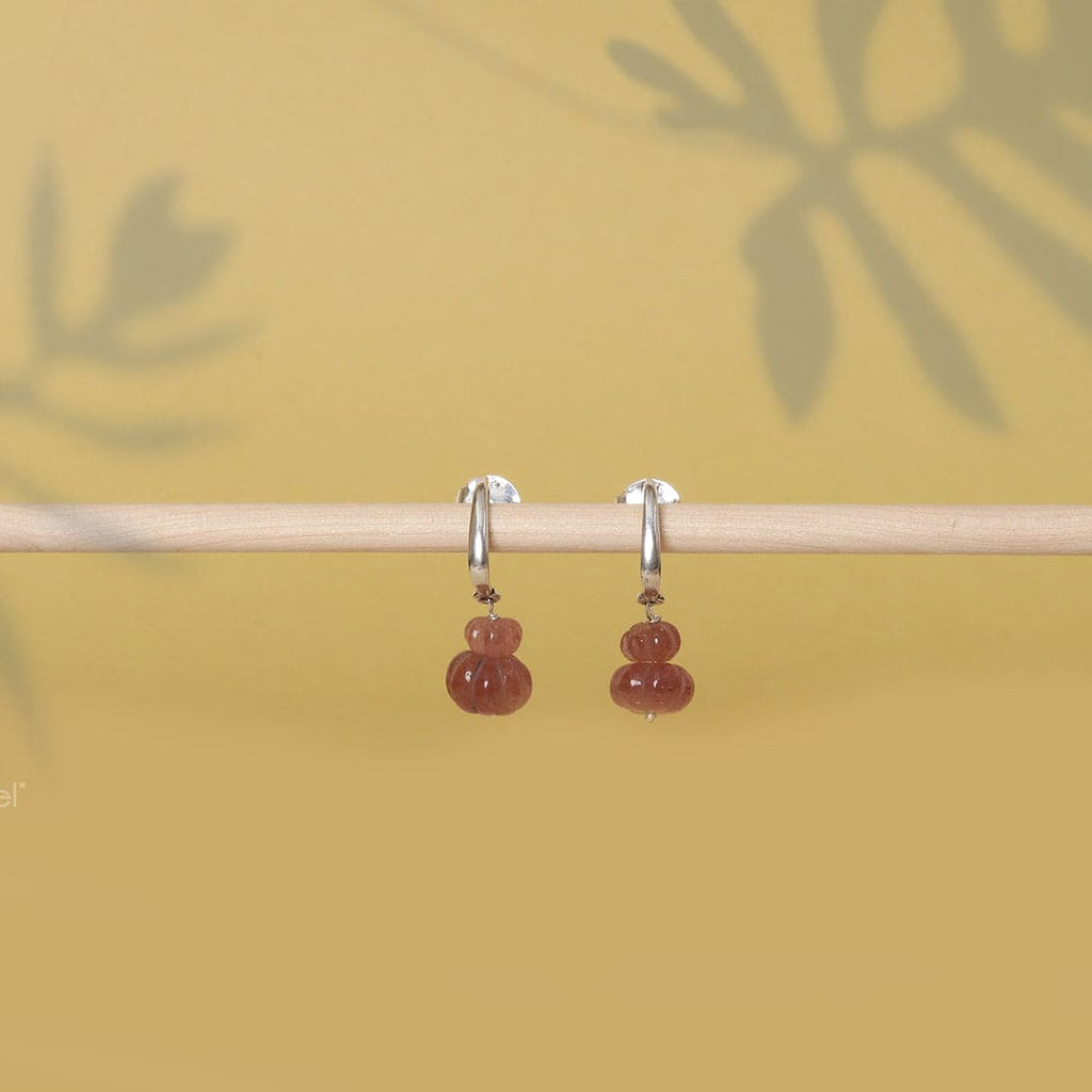 Faceted stone Earrings - Wine-1