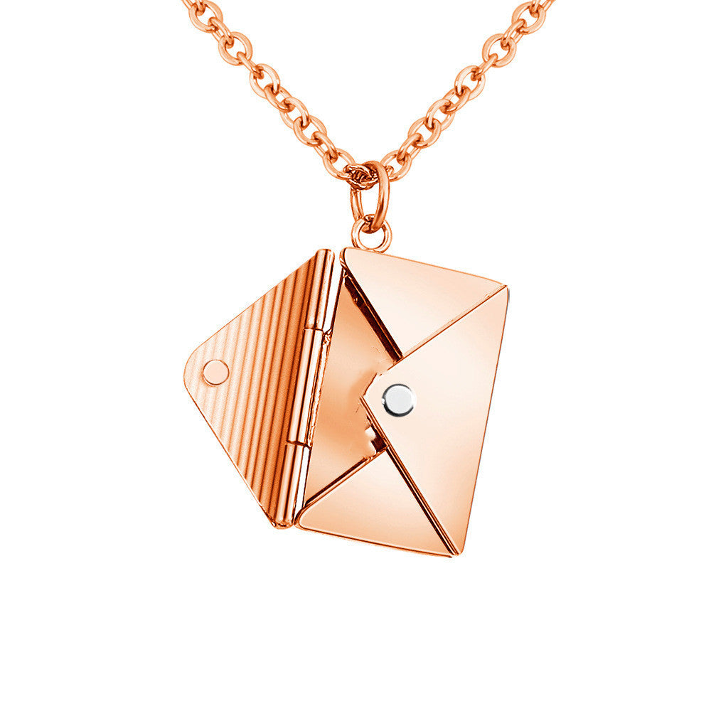 Envelope Locket Necklace - Personalized Love Letter Jewelry-6