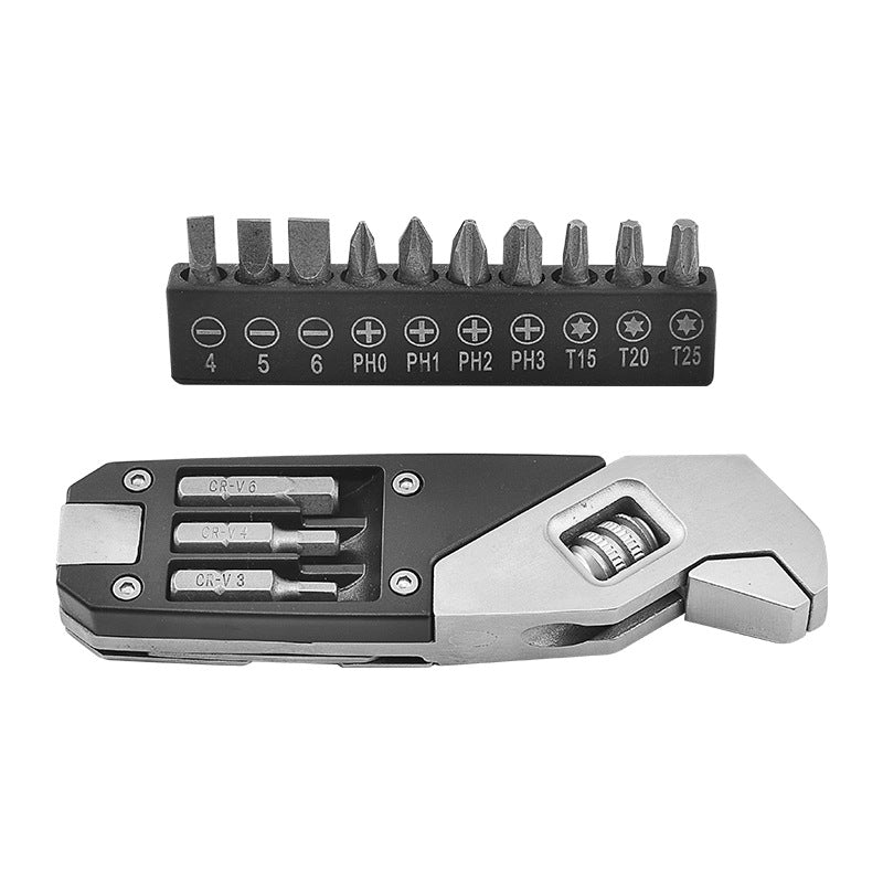 Multitool Wrench With 8 Tools/Pliers/Wire Cutter/Flat Screwdriver/Phillips Screwdriver/Portable Folding Multifunctional Adjustable Multi Purpose Stainless Steel Tool