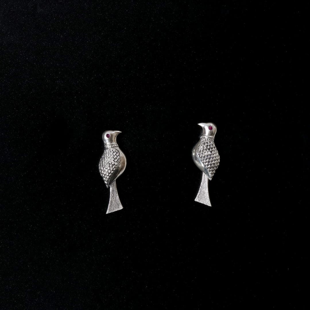 Carved Bird Earrings-2