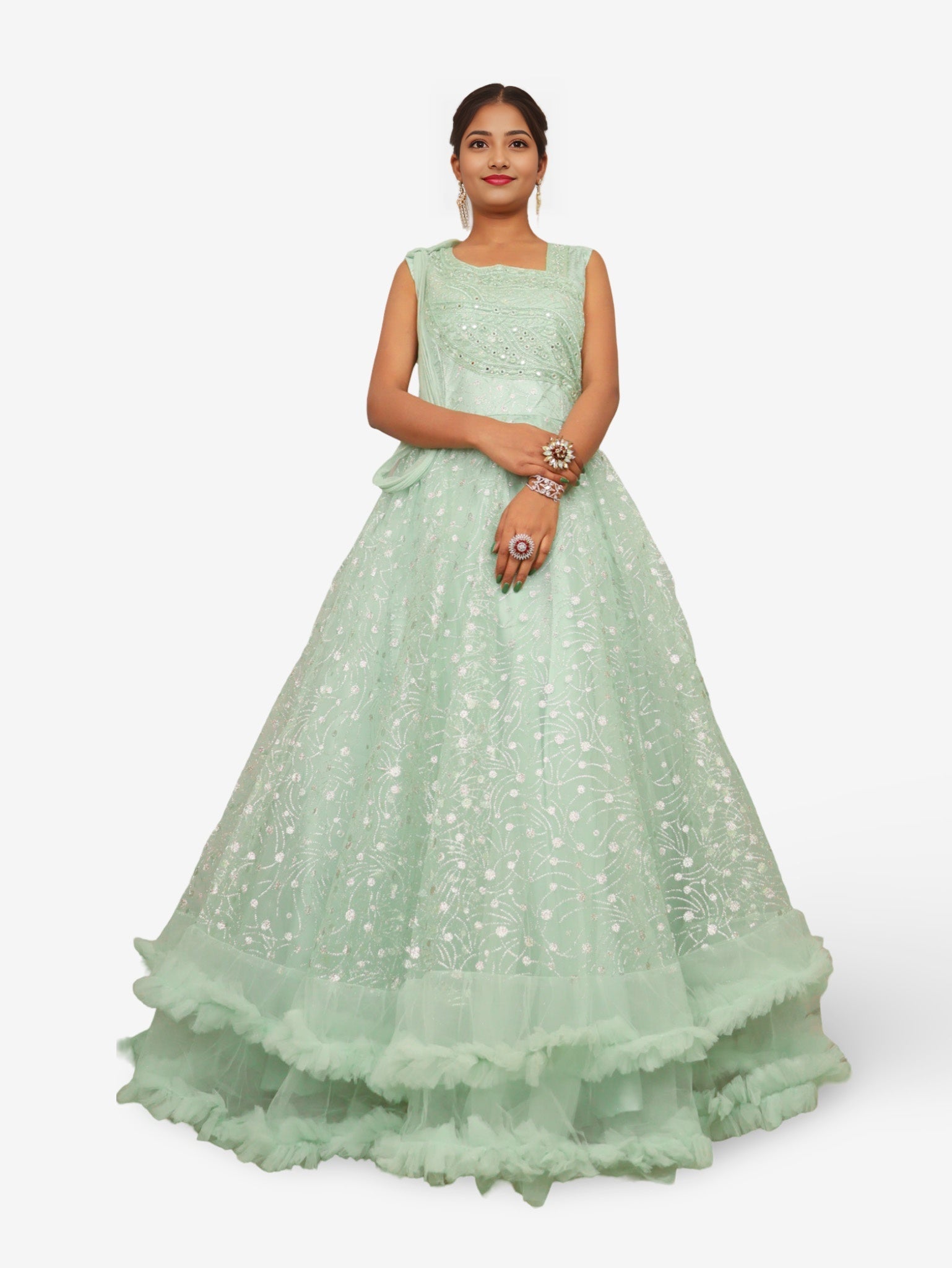 Gown with Mirror & Cut Dana Work by Shreekama
