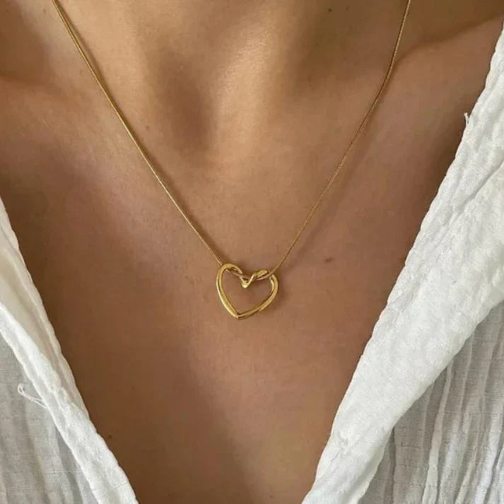 Heart Pendant Necklace - Elegant Love Gift Jewelry-3